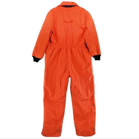 Vtg Coveralls Men XL Orange Hollofil 808 Hunting Workwear 1-Pc USA Made 80s 90s - Picture 6 of 16